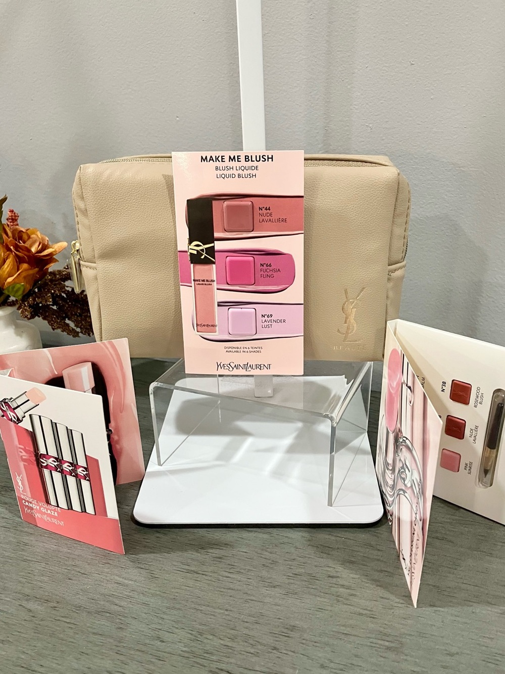 YSL Beaute’ Bundle! YSL Beauty Cosmetic bag with lip and blush beauty samples